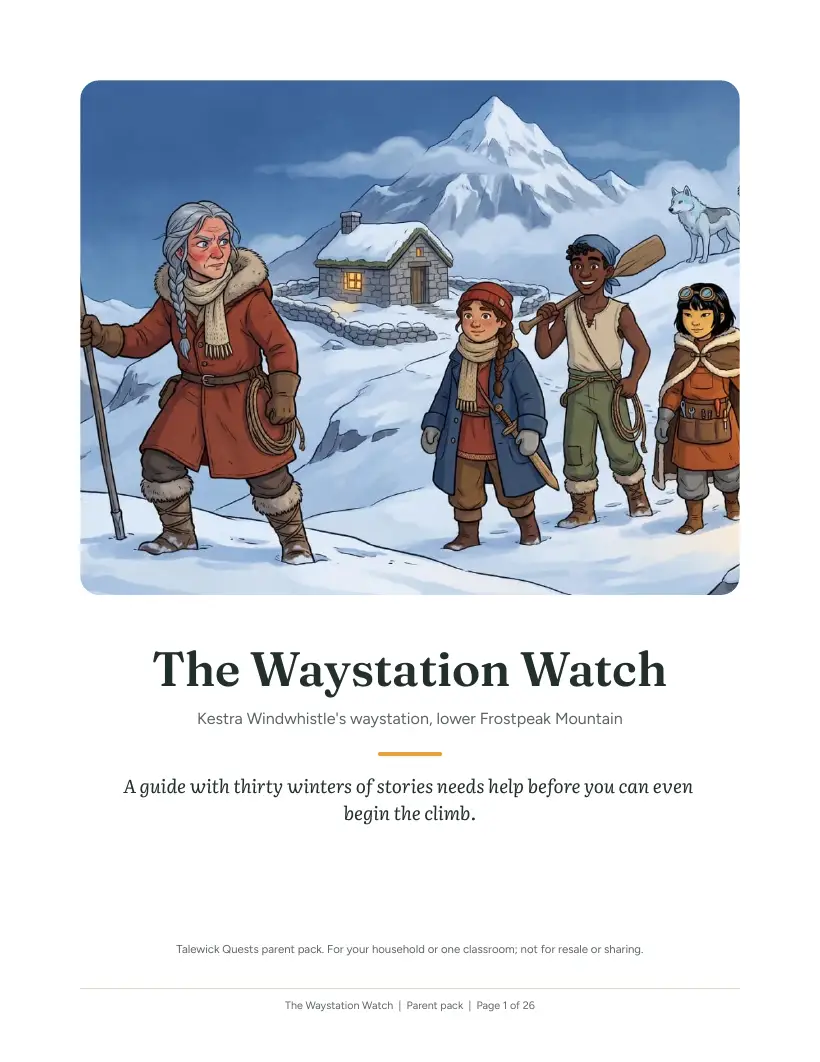 The Waystation Watch: the printed parent pack