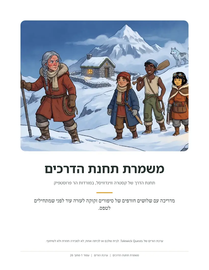 משמרת תחנת הדרכים: ערכת ההורים המודפסת