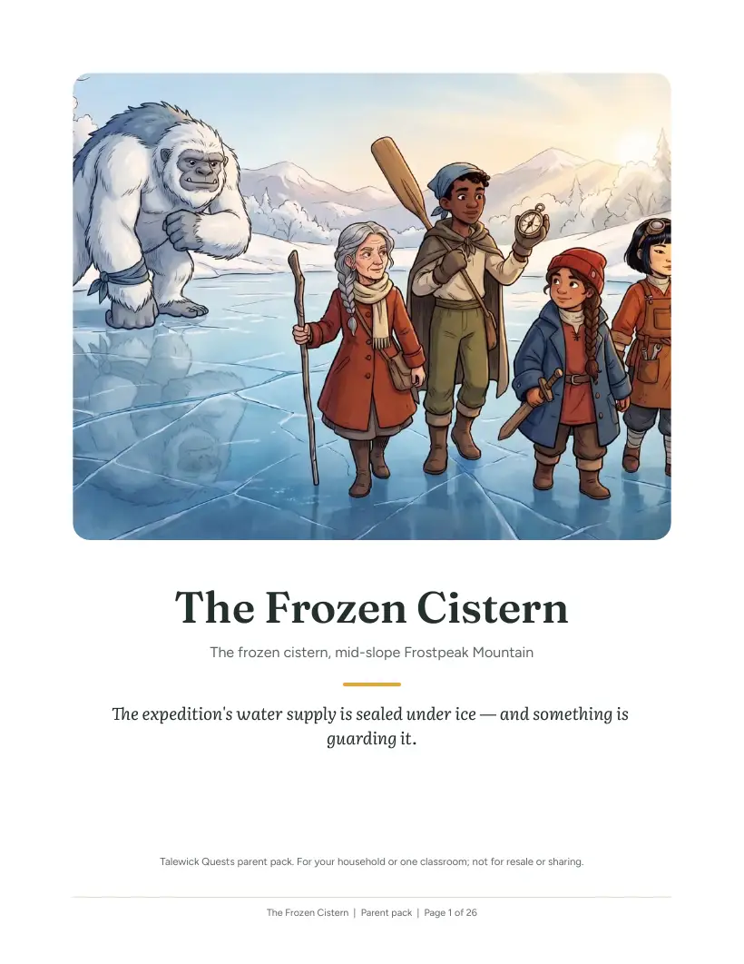 The Frozen Cistern: the printed parent pack