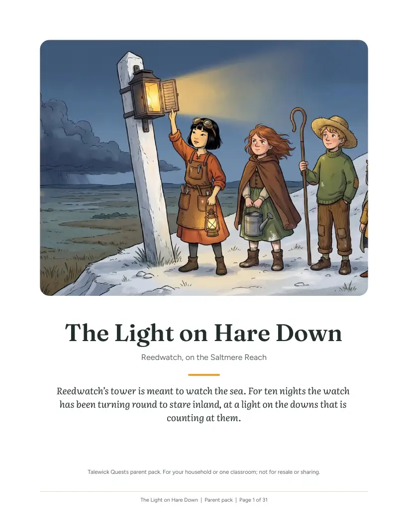The Light on Hare Down: the printed parent pack