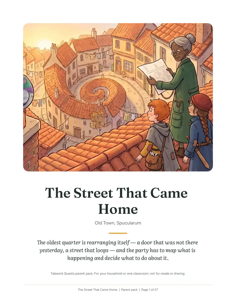 The Street That Came Home: the printed parent pack