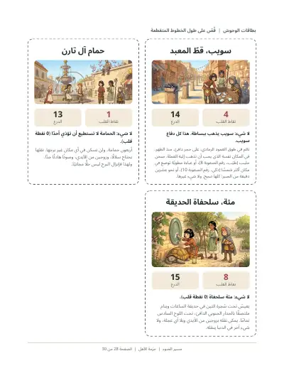 صفحة مطبوعة من الحزمة: بطاقات الوحوش