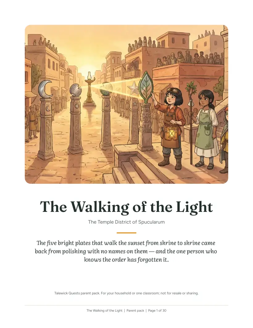 The Walking of the Light: the printed parent pack